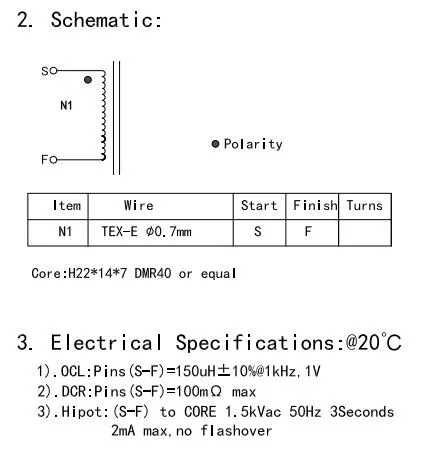 21AWG Indutor de estrangulamento de modo comum padrão para máquina de soldadura