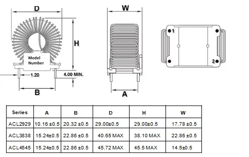 Indutor de bobina de estrangulamento horizontal com base