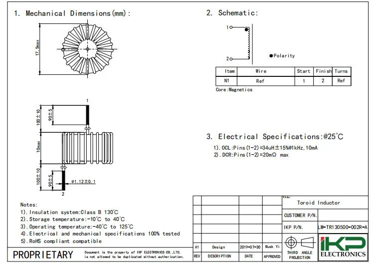 Indutor de estrangulamento de modo comum toroidal para supressão do ruído da linha