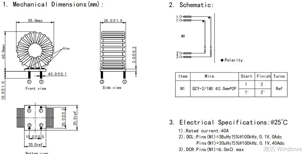 Cobalda de indução de estrangulamento de modo comum de CA para condutor LED