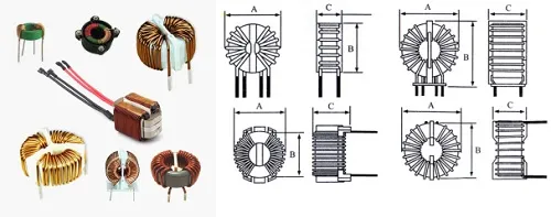 Indutor de modo comum de filtro de núcleo de ferrita