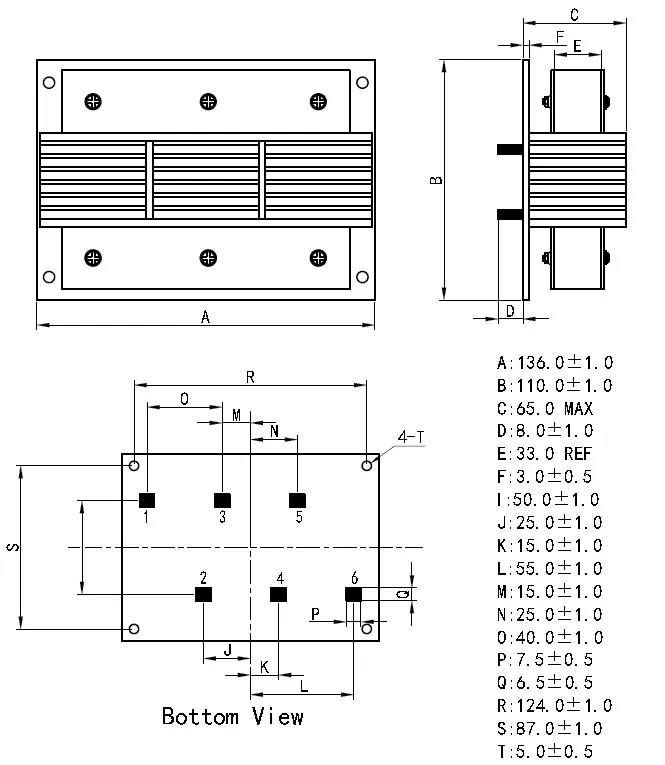 Corpo de ferro indutivo Ikp CTN 20uh 180A bobina de estrangulamento de modo comum