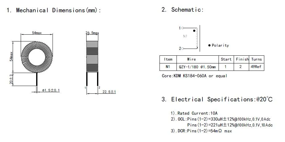 A Ikp Electronics da China produz uma bobina de estrangulamento de modo diferencial vertical, certificada UL/Ce/RoHS