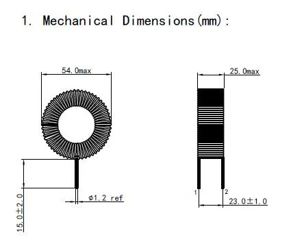 Indutor de estrangulamento de modo diferencial com núcleo de Sendust