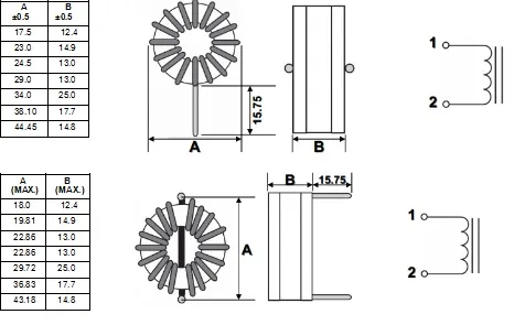 Arame plano de enrolamento vertical toróide de núcleo de ferrita de modo diferencial de estrangulamento
