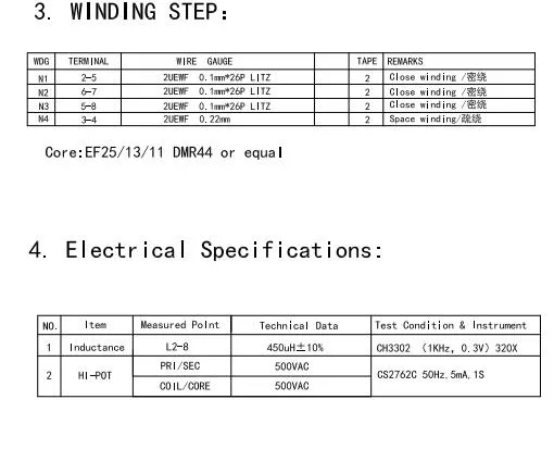 Transformador de Potência de Comutação de Alta Tensão Ee25, Transformador de Fonte de Alimentação Personalizado