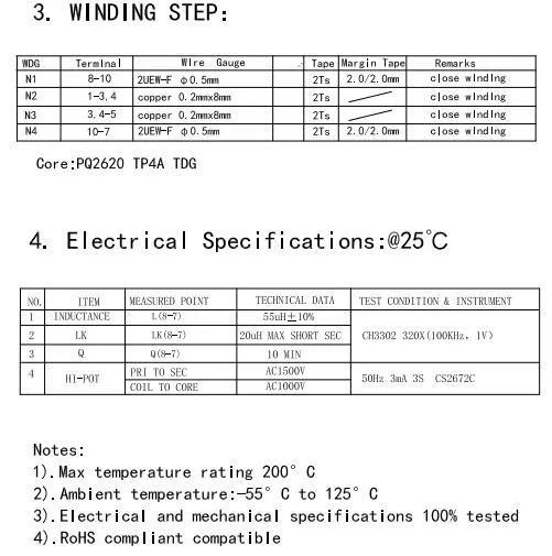 Transformador de Energia Elétrica SMPS Transformador de Alta Frequência