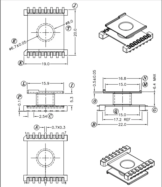 Transformador de Alta Frequência SMD Er 14.5 RoHS Complicado