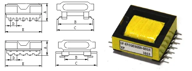 Transformador de potência de alta frequência de tipo Efd30 para energia solar